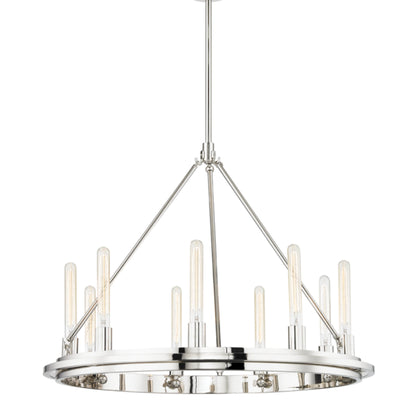 Chambers 9-Light Chandelier in Polished Nickel 32L x 32W x 28H
