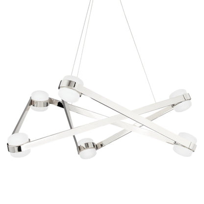 Orbit 6-Light Chandelier in Polished Nickel 38L x 38W x 13.75H