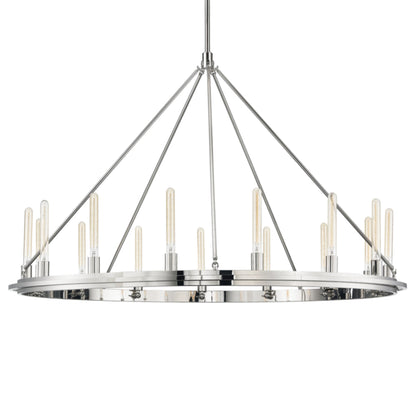 Chambers 15-Light Chandelier in Polished Nickel 58.25L x 58.25W x 38.25H