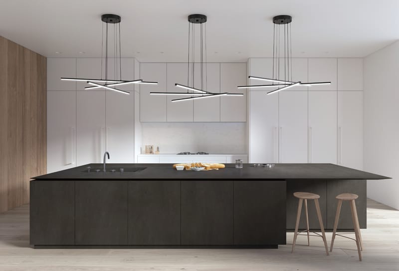 Stix 40" Wide 3 Arm LED Chandelier