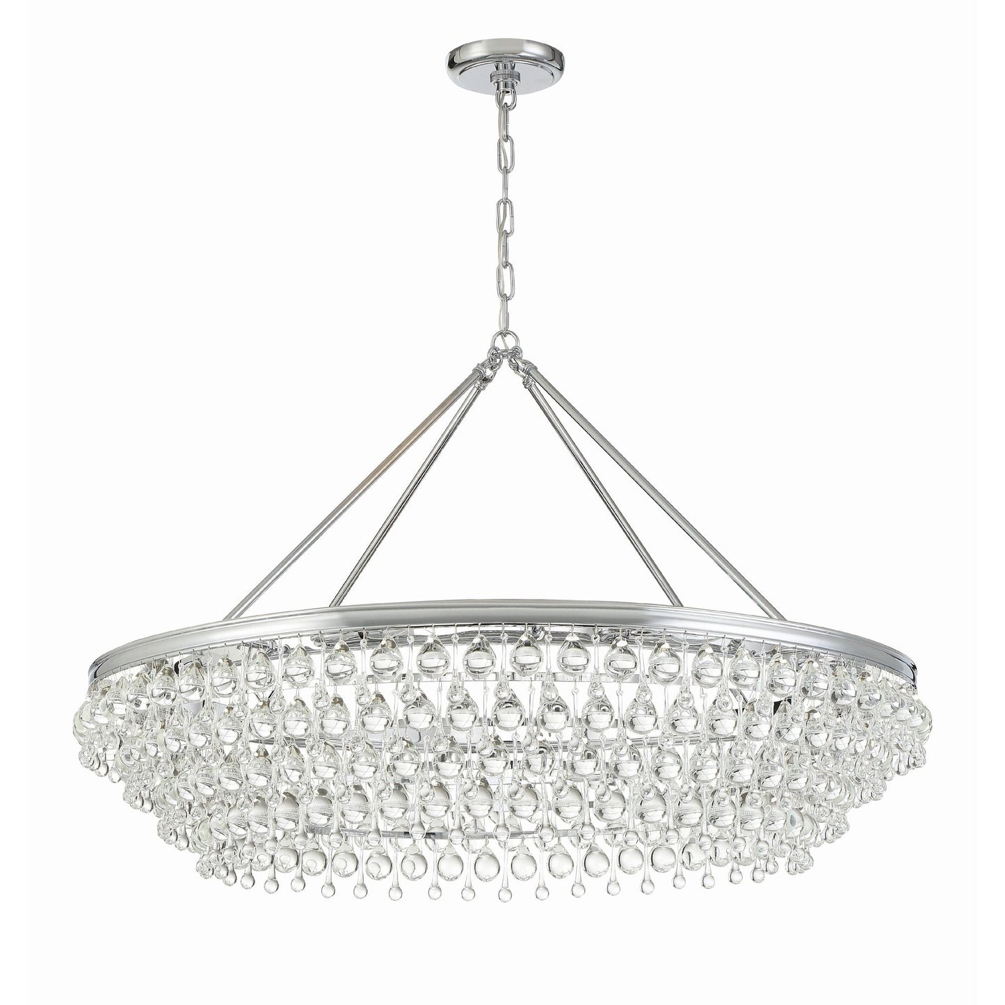 Calypso 40'' Crystal Teardrop Polished Chrome Chandelier Silver 40"W x 25.75"H x 40"D