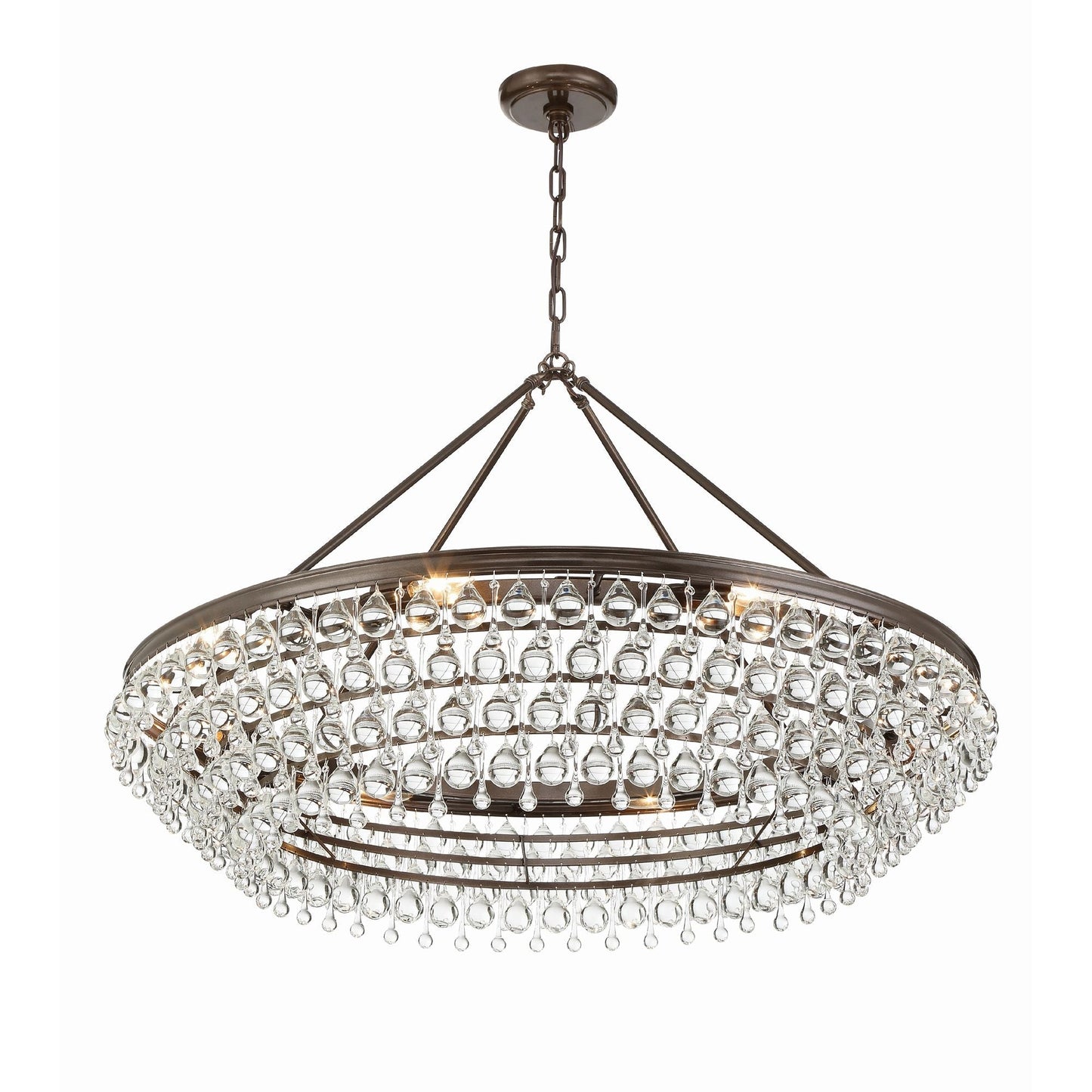 Calypso 40'' Crystal Teardrop Vibrant Bronze Chandelier Bronze 40"W x 25.75"H x 40"D