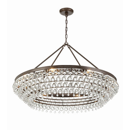 Calypso 40'' Crystal Teardrop Vibrant Bronze Chandelier Bronze 40"W x 25.75"H x 40"D