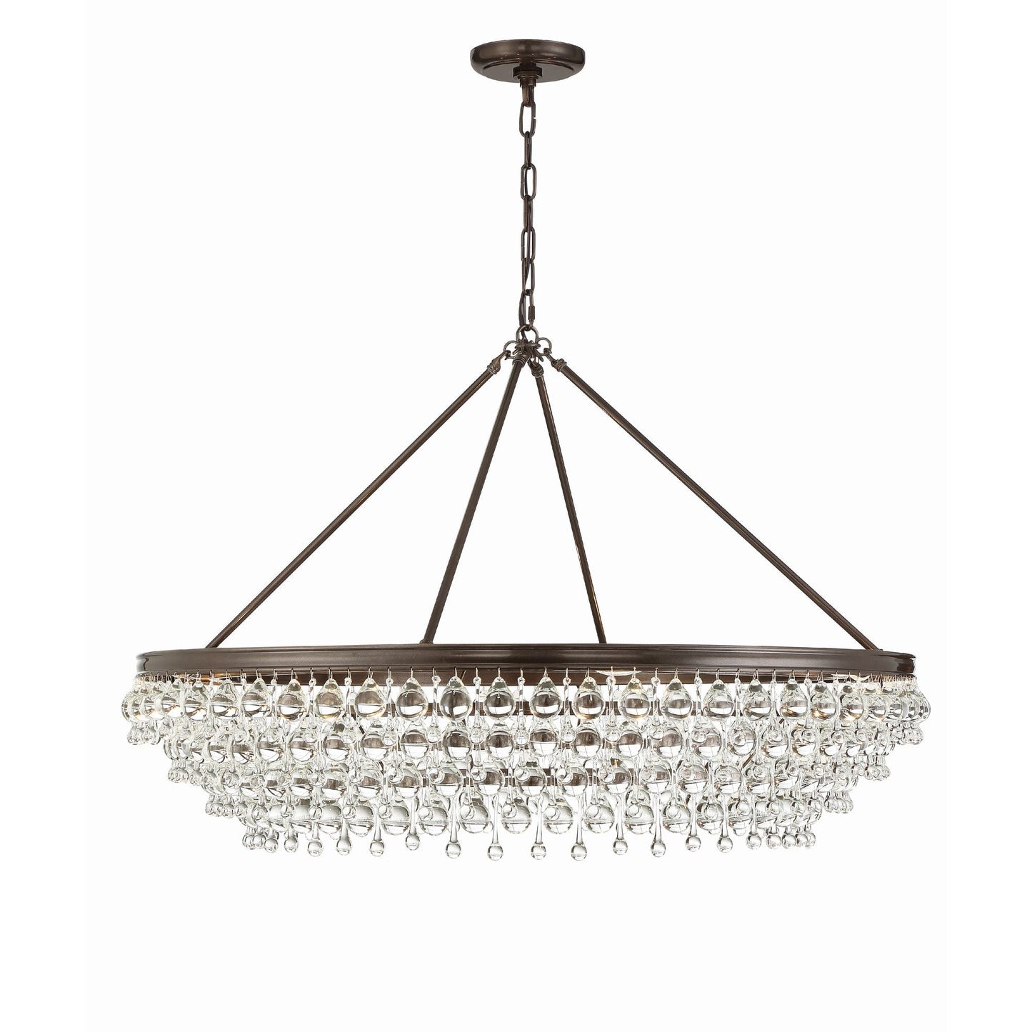Calypso 40'' Crystal Teardrop Vibrant Bronze Chandelier Bronze 40"W x 25.75"H x 40"D