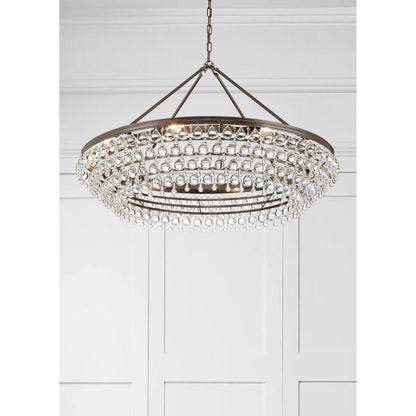 Calypso 40'' Crystal Teardrop Vibrant Bronze Chandelier Bronze 40"W x 25.75"H x 40"D