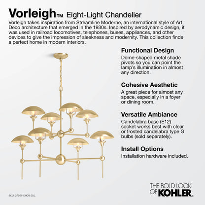 Vorleigh 26" Wide 8 Light Adjustable Dome Chandelier