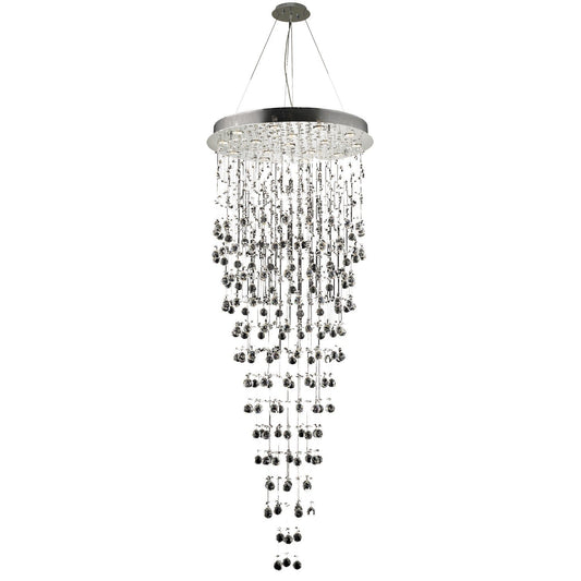 Galaxy Chrome Sixteen-Light 30-Inch Semi Flush Mount with Royal Cut Clear Crystal