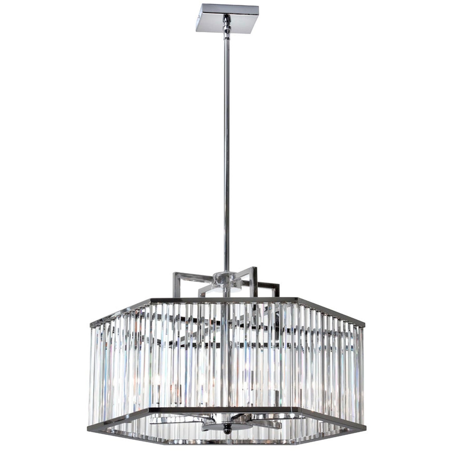 Chrome Six-Light Crystal Chandelier