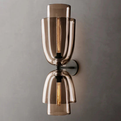 Bloms Amber Glass Cloche Grand Wall Sconce