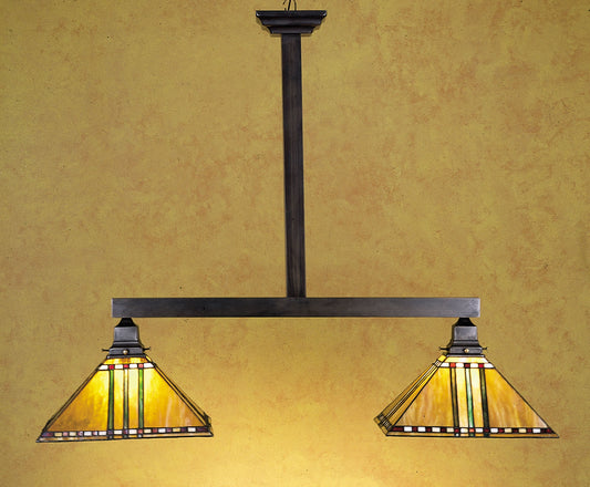 Stained Glass / Tiffany Island / Billiard Fixture from the Prairie Corn Collection