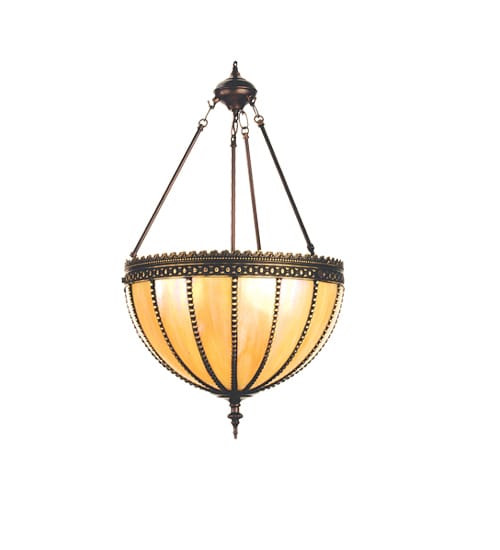 3 Light 17-1/2" Wide Pendant with Handmade Shade
