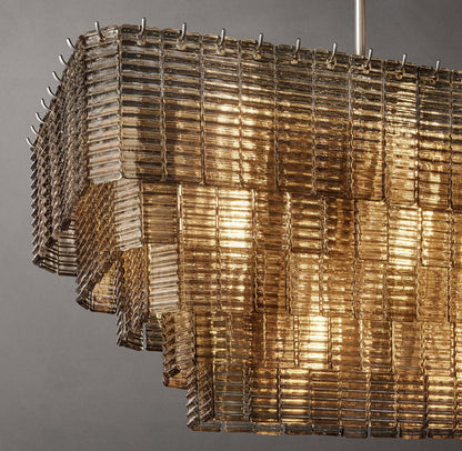 Sirene Smoke Glass Rectangular Chandelier 59"