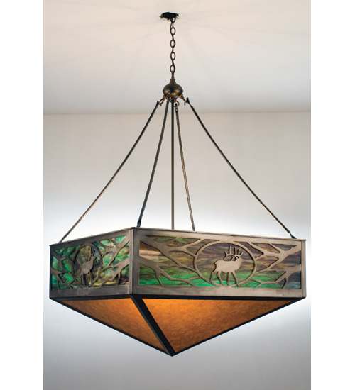 6 Light 51" Wide Pendant with Handmade Shade