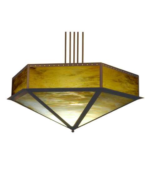 Single Light 51" Wide Pendant with Handmade Shade