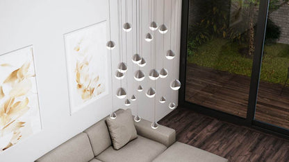 Grapes 24 Light 27" Wide LED Suspension Multi Light Pendant
