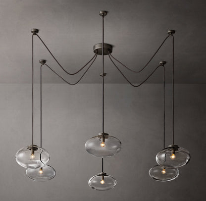 Cabrette Clear Glass Suspended Chandelier 84"