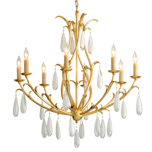 Prosecco 8-Light Chandelier in Gold Leaf 34.75L x 34.75W x 39H