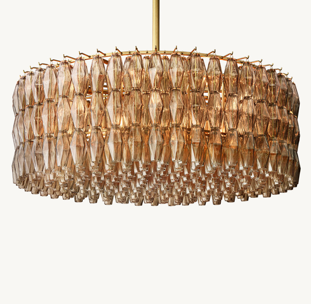 Chiara Smoky Glass Circular Chandelier 47"