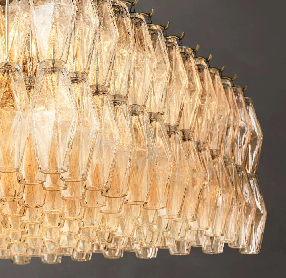 Chiaria Transparent Glass Rectangular Chandelier 54"
