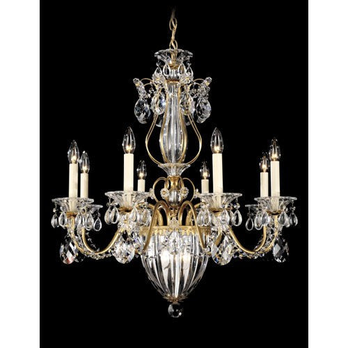 Gold 11-Light Clear Heritage Handcut Crystal Chandelier, 26.5W x 29H x 26.5D