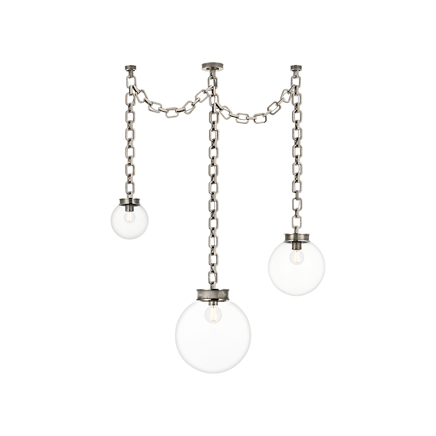 Bellamy 3 Light Statement Chain Multi Globe Chandelier