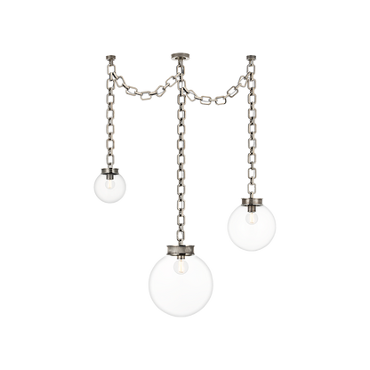 Bellamy 3 Light Statement Chain Multi Globe Chandelier