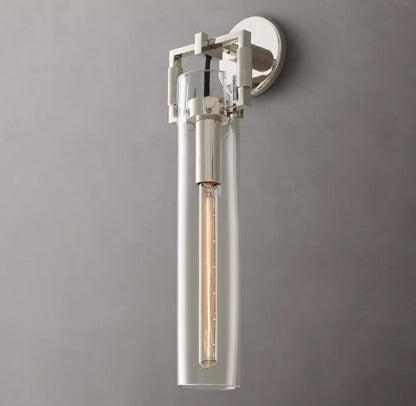 Machinist Glass Cylinder Sconce 16"