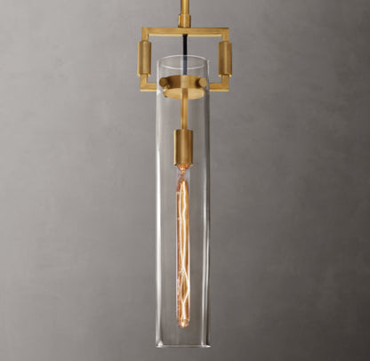 Machinists Cylindrical Glass Pendant Lamp