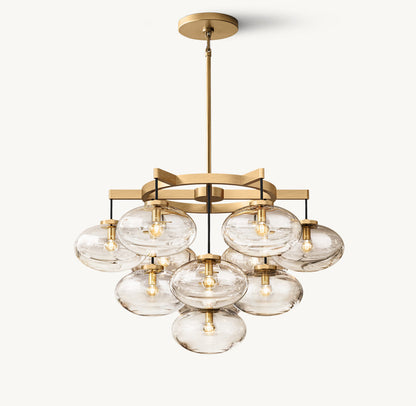 Cabrette Clear Glass Round Chandelier 36"