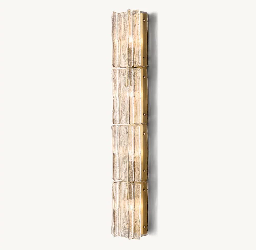 Gridded Clear Glass Grand Wall Sconce