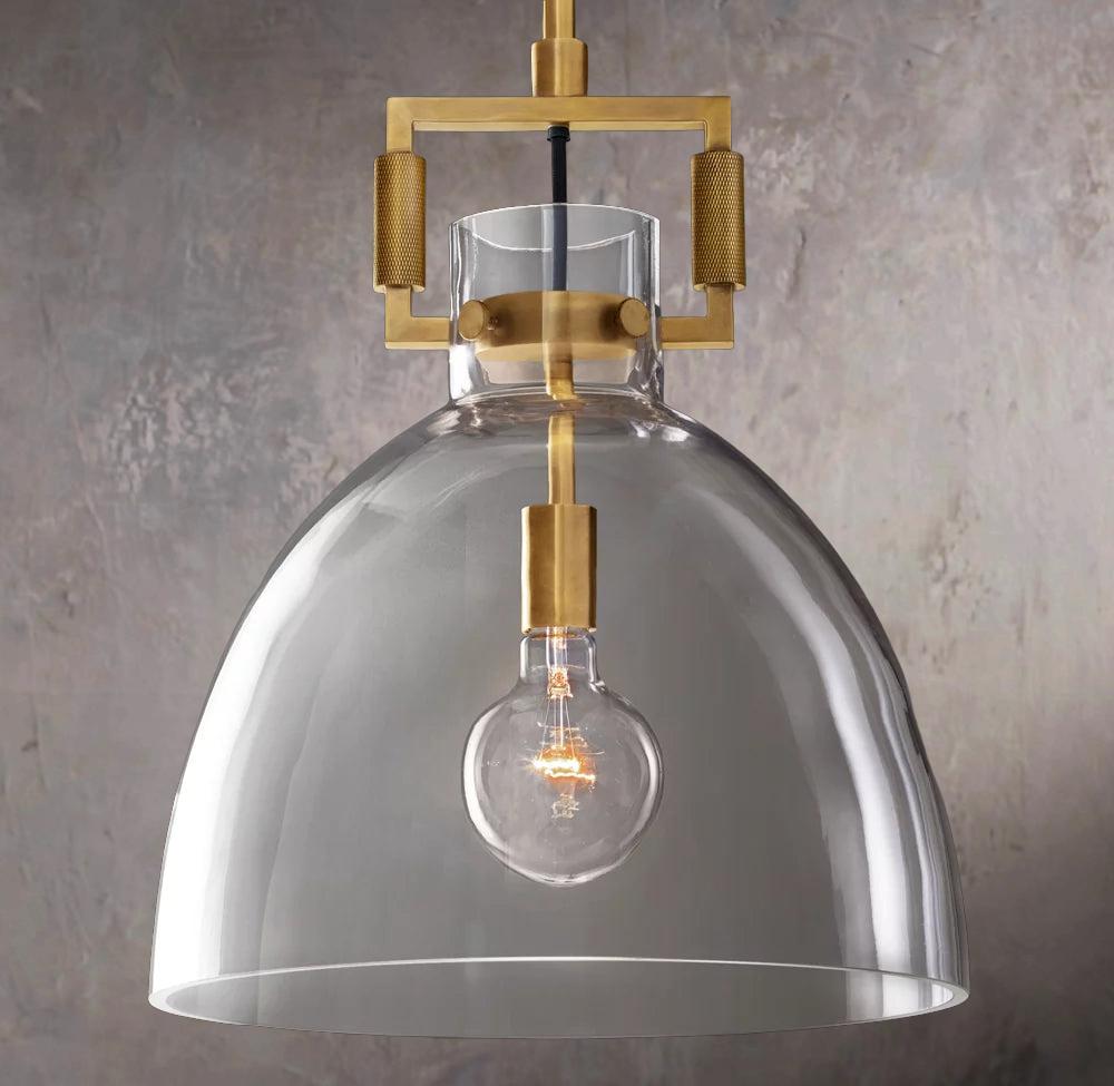 Industrial Glass Pendant Light Fixture