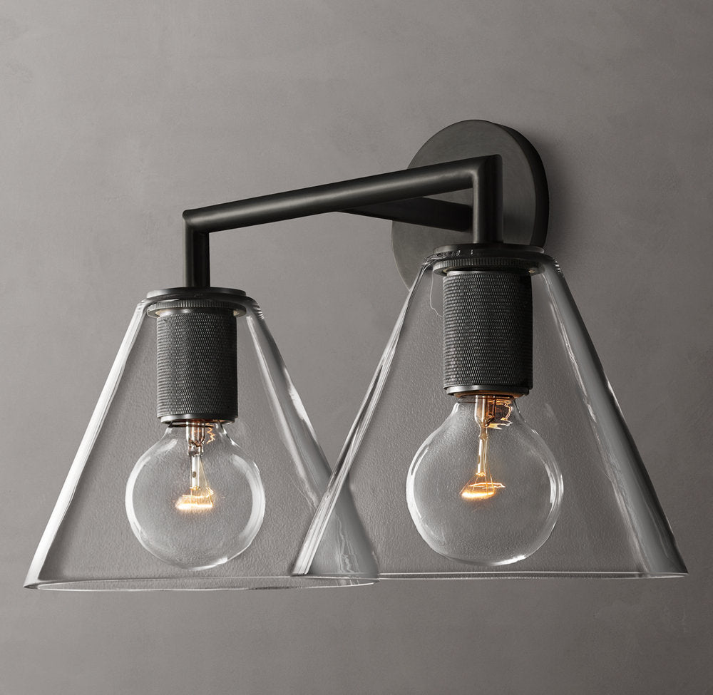 Utilitaire Funnel Shade Double Sconce