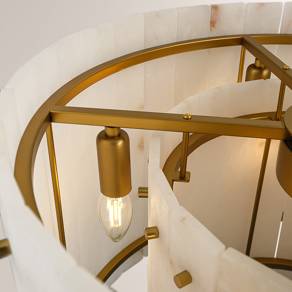 Aurelix Alabaster Round Chandelier