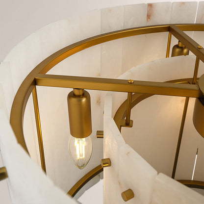 Aurelix Alabaster Round Chandelier