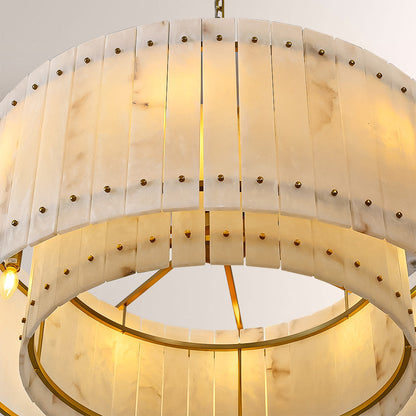 Aurelix Alabaster Round Chandelier