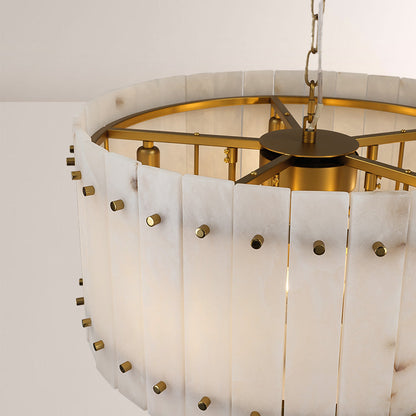 Aurelix Alabaster Round 2-Tiered Chandelier