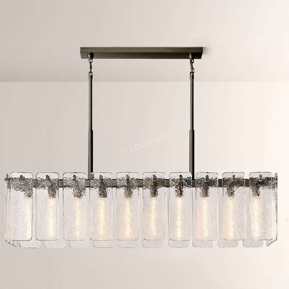 Belamet Glass Rectangular Chandelier 60"W