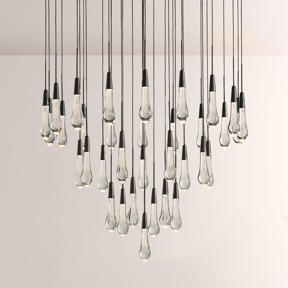 Raindor Glass Round Solitaire Chandelier