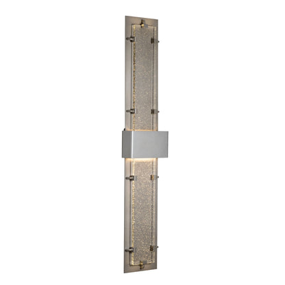 Double-Large Ursa LED Outdoor Sconce LED Seeded Clear Glass (II) in Coastal Burnished Steel