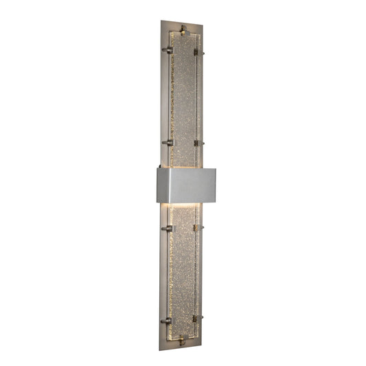 Double-Large Ursa LED Outdoor Sconce LED Seeded Clear Glass (II) in Coastal Burnished Steel