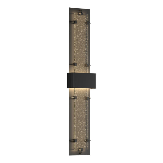 Double-Large Ursa LED Outdoor Sconce LED Seeded Clear Glass (II) in Coastal Black