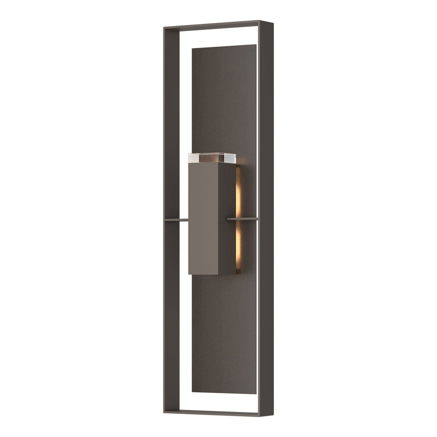 Shadow Box Extra Tall Sconce 2-Light Coastal Oil Rubbed Bronze Accent Clear Glass (ZM) in Coastal Dark Smoke