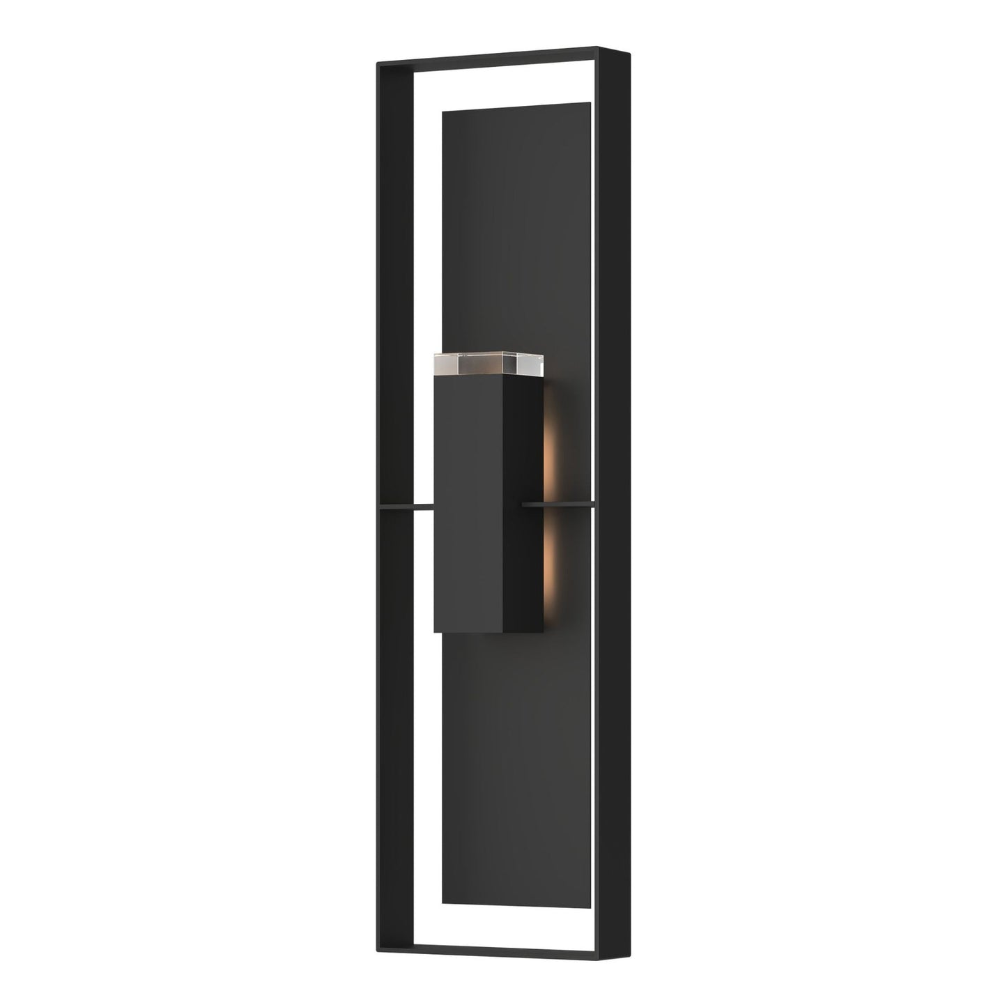 Shadow Box Extra Tall Sconce 2-Light Coastal Black Accent Clear Glass (ZM) in Coastal Black