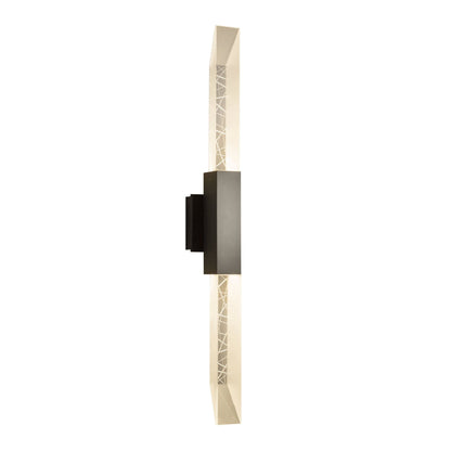 Refraction Large Outdoor Sconce 2-Light Clear Glass (ZM) in Coastal Dark Smoke