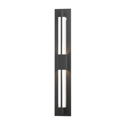 Double Axis LED Outdoor Sconce LED Clear Glass (ZM) in Coastal Black