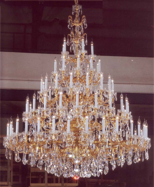 Empire luxury tradtional crystal chandelier in satin gold plated finish