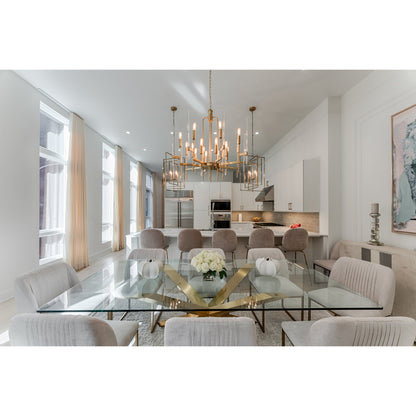 Bari 16-Light Chandelier in Aged Brass 30L x 30W x 29H