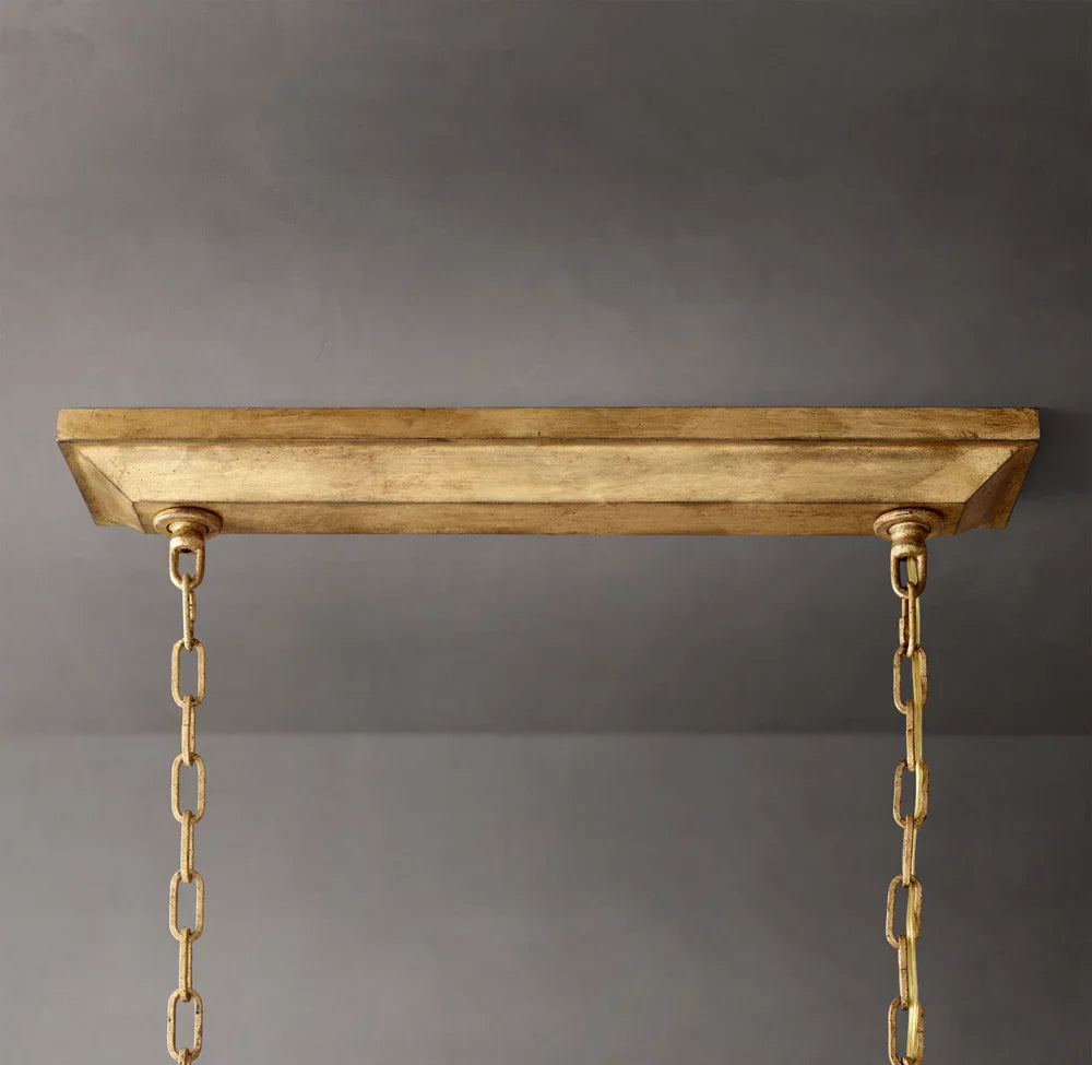 19th C. English Openwork Rectangular Chandelier 54"