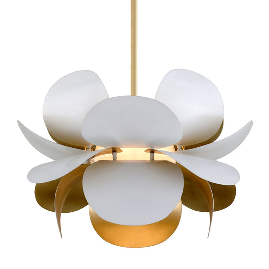 Ginger 1-Light Chandelier in Gold Leaf/Soft White Combo 26.5W x 17.25H