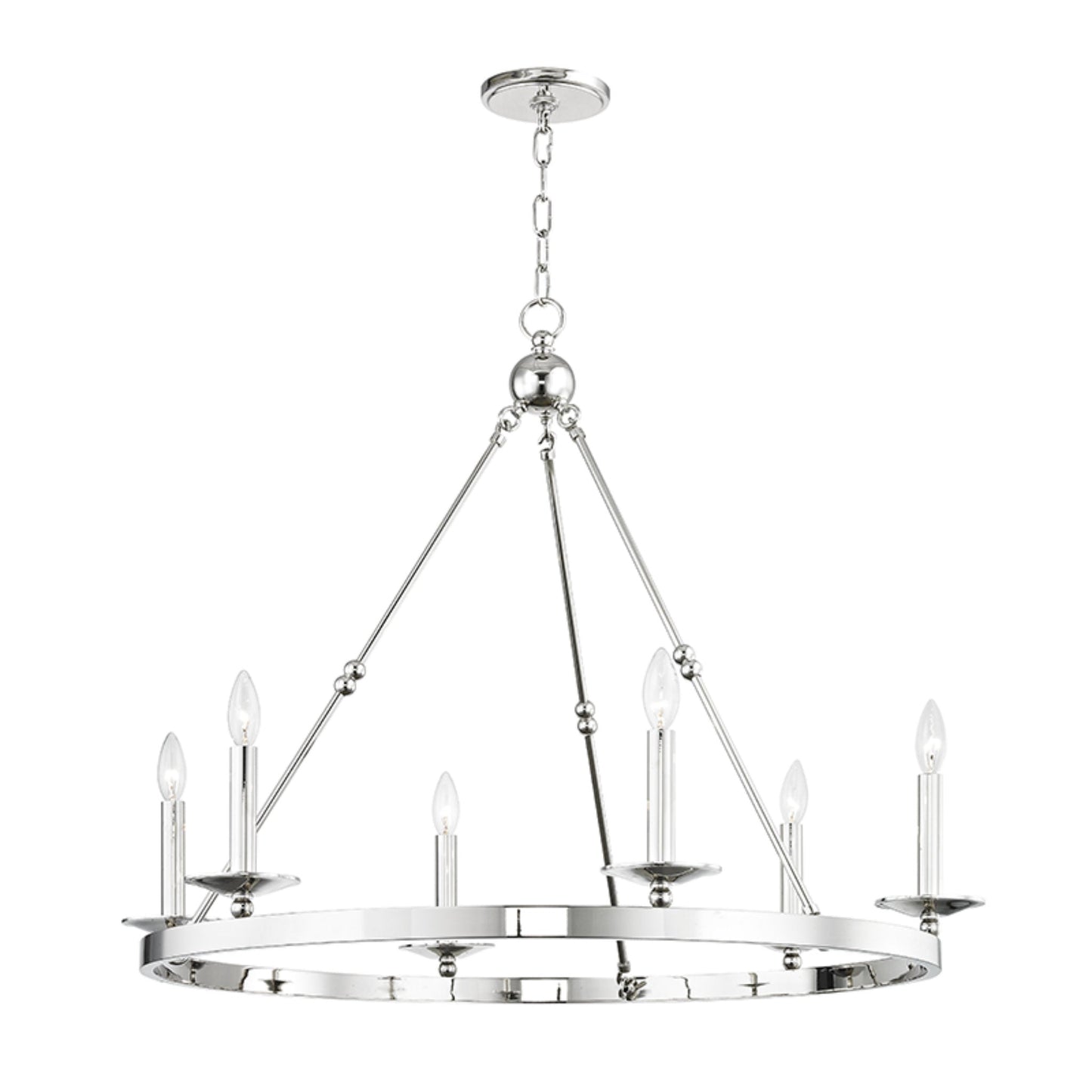 Allendale 6-Light Chandelier in Polished Nickel 35.75L x 35.75W x 29.75H